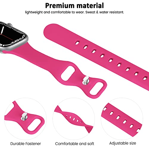 AIRPROCE 6 Pack Bands Compatible with Apple Watch Slim Skinny Thin Band 38mm 40mm 41mm 42mm 44mm 45mm 49mm, Soft Silicone Sport Wristbands Replacement Strap for iWatch Ultra SE Series 8 7 6 5 4 3 2 1 Sport Edition for Women Men (38/40/41mm,A-Bright Orange