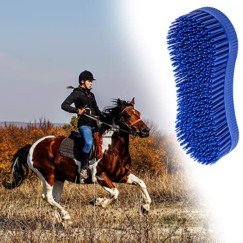 2 Pcs Silicone Horse Cleaning Grooming Brush Horse Grooming Brush Equestrian Massage Tool for Horse Grooming Care