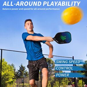 XS XSPAK Pickleball Paddles, Carbon Fiber Surface, Polymer Honeycomb Core, Soft Cushion Grips, Pickleball Set of 2 with 4 Balls and 1 Pickleball Bag
