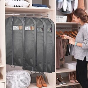 VIVUCY 40"/50 "garment bags for Closet Storage(2pcs40"+2pcs50")Garment Bags for Hanging Clothes, Suit Bags for Men Travel with Handles Garment Bags For Storage to Suit Jacket Shirt Coat Dresses