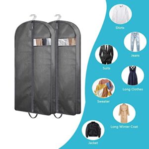 VIVUCY 40"/50 "garment bags for Closet Storage(2pcs40"+2pcs50")Garment Bags for Hanging Clothes, Suit Bags for Men Travel with Handles Garment Bags For Storage to Suit Jacket Shirt Coat Dresses