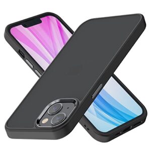 shockproof phone case ,compatible for iphone 13 case, 4ft military drop protection translucent matte hard back with soft edge airbag protective phone cases for iphone 13 6.1 inch 2021 (black)