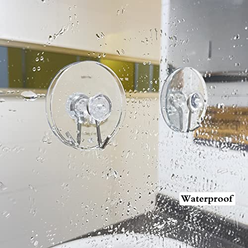 Suction Cup Hooks (50 Pack), 45mm Clear PVC Suction Cups with Metal Hooks Heavy Duty Removable Large Wall Hooks for Kitchen Bathroom Shower Hanging Organizer Supplies