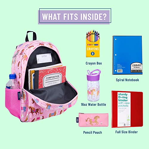 Wildkin 15 Inch Kids Backpack Bundle with Lunch Bag (Horses)