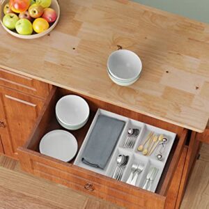 Qsun Kitchen Island with Drop Leaf and Storage, on Wheels Two Drawers, Large Storage Cabinet, Towel Rack Spice Cart Brown