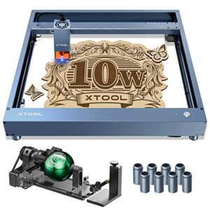 xtool d1 pro laser engraver with rotary ra2 pro, 10w output laser cutter, 60w laser engraving machine,diy laser cutter and engraver machine, cnc laser engraver for wood and metal, dark acrylic, etc.