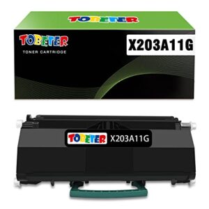 tobeter remanufactured x203 x204 toner replacement for lexmark x203a11g x203a21g toner cartridge for lexmark x203 x203n x204 x204n series printers (2,500 pages, 1 black)
