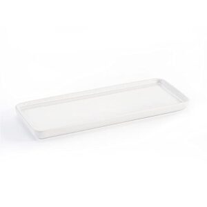 ceramic tray, bathroom sink tray, kitchen countertop tray, vanity tray, cosmetics dish, candle tray, dessert tray, perfume shampoo liquid soap tray,simple style design suit for home (white)