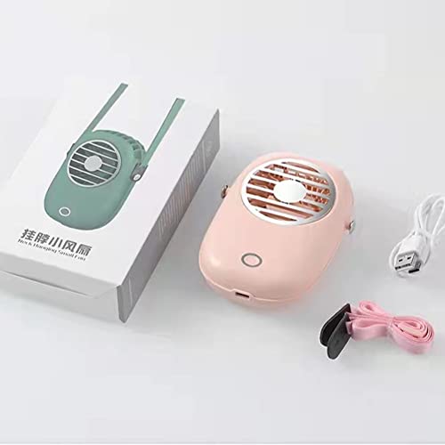 Mini Portable Fan Mini Hanging Neck Fan Quiet Personal Fan Handheld Fan for Home Office or Travel(Pink)