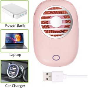 Mini Portable Fan Mini Hanging Neck Fan Quiet Personal Fan Handheld Fan for Home Office or Travel(Pink)