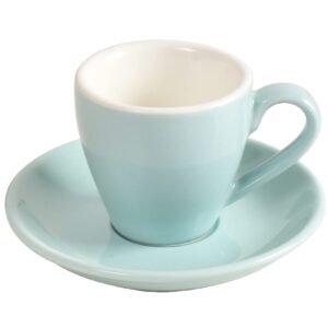 ionegg porcelain espresso cup with saucer, espresso shot cup, 80ml/2.7oz, blue