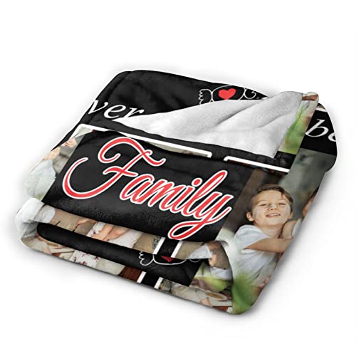 WELETION Personalized Flannel Blanket with Photos, Personalized Picture Blanket Birthday Anniversary Fathers for Family Friends Custom Blanket with 8 Photos