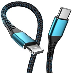 usb c to lightning cable 6ft,2-pack【apple mfi certified】 iphone charger cord 6 feet long type-c to lightning fast charging cable for apple iphone 14/13/12/11/ pro/pro max/mini/air pods pro/ipad(blue)