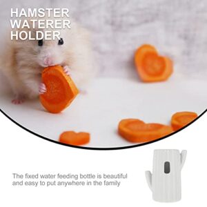 VILLCASE Pet Water Bottle Holder Adorable Cacti- Shape Hamster Waterer Holder Pet Bottle Bracket for Hamster Chinchilla Gerbil Bunny (White) Hamster Water Bottle