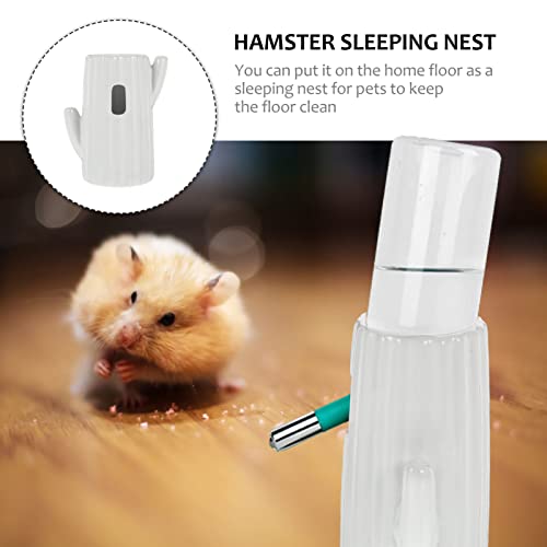 VILLCASE Pet Water Bottle Holder Adorable Cacti- Shape Hamster Waterer Holder Pet Bottle Bracket for Hamster Chinchilla Gerbil Bunny (White) Hamster Water Bottle