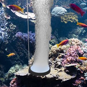 sunwen aquarium air stone disc 2 x 2 inch fish tank bubbler with 2 suction cups, 1 adjust valve, 1 check valve oxygen diffuser for aquarium, fish tank and hydroponics