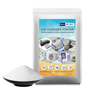 dtf powder 500g/17.6 oz white digital transfer hot melt adhesive, pretreat powder for ep l1800 printer dtf dtg printer direct print on all fabric include polyester cotton t-shirt textile