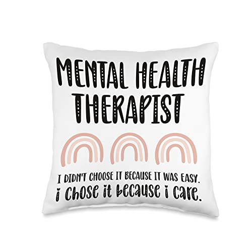 Mental Health Therapist Appreciation Therapist Rainbow Mental Health Therapy Throw Pillow, 16x16, Multicolor