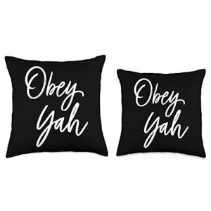 Obey Yah Tees Co Obey Yah Yahweh YAHUAH Throw Pillow, 16x16, Multicolor