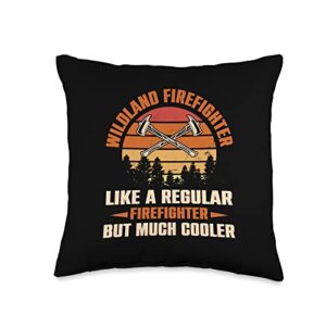 wildland firefighter gifts for men fire rescue like a regular rescue wildland firefighting throw pillow, 16x16, multicolor