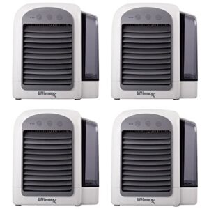 Ultimaxx CORDLESS, Portable Mini Air Conditioner 4-Pack. 3 Speeds (lasts up to 8 hours) - 2022 Personal Air Conditioner is Whisper-Quiet & Doubles as a humidifier for Bedroom, Desk, Camping & More