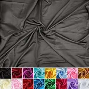 hotgoden satin fabric:2,5 yards black solid silky  satin fabric by the yard 60" wide for wedding, bridal, decoration, fashion, apparel crafts