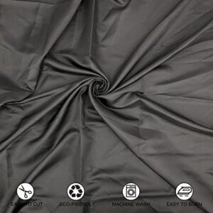 HOTGODEN Satin Fabric:2,5 Yards Black Solid Silky  Satin Fabric by The Yard 60" Wide for Wedding, Bridal, Decoration, Fashion, Apparel Crafts