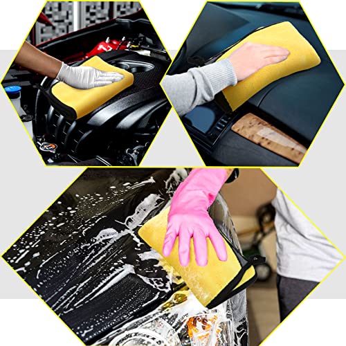 Tallew 12 Pcs Large Thick Microfiber Cleaning Towel Auto Detailing Cloth Car Drying Wash Towels Polishing Waxing Dry for Cars Absorbent Towel, 16 x Inch 800 GSM