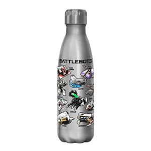 battlebots textbook group 17 oz stainless steel water bottle, 17 ounce, multicolored
