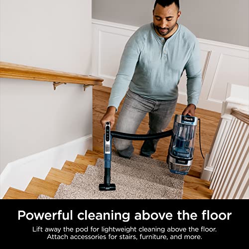 Shark AZ3002 Stratos Upright Vacuum with DuoClean PowerFins, HairPro, Powered Lift-Away, Self-Cleaning Brushroll, & Odor Neutralizer Technology, Navy