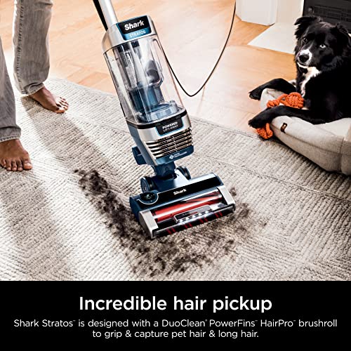 Shark AZ3002 Stratos Upright Vacuum with DuoClean PowerFins, HairPro, Powered Lift-Away, Self-Cleaning Brushroll, & Odor Neutralizer Technology, Navy