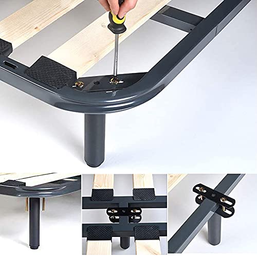 4 PCS Metal Adjustable Height Bed Frame Support Leg, Steel Bed Frame or Wooden Bed Center Slat Support Leg, Sofa Furniture Cabinet Feet Support Leg (5.9''-8.6'') (M351504)