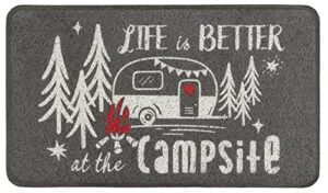 colorpapa camping rug happy camper door mat for rv travel trailer outside inside camper decor welcome camper rugs for front door, 29.3x17 inch
