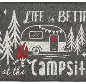 COLORPAPA Camping Rug Happy Camper Door Mat for RV Travel Trailer Outside Inside Camper Decor Welcome Camper Rugs for Front Door, 29.3X17 inch
