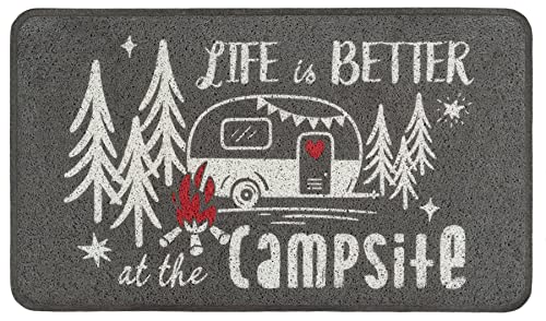 COLORPAPA Camping Rug Happy Camper Door Mat for RV Travel Trailer Outside Inside Camper Decor Welcome Camper Rugs for Front Door, 29.3X17 inch