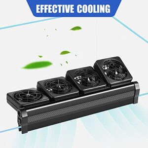 Aquarium Chiller Fish Tank Cooling Fan System for Salt Fresh Water 2 Variable Speed Aquarium Black Aquarium Cooler Fish Tank Cooler Clip on Chiller (4 Fans)