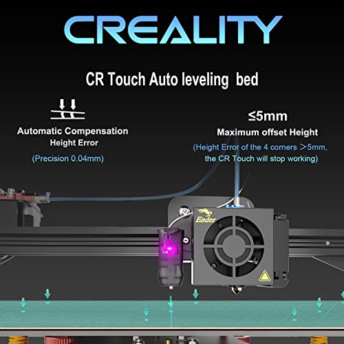 Creality Ender 3 E 3D Printers, Ender 3 Pro Upgrade FDM 3D Printer with CR Touch Auto Aux Leveling Bed, PEI Spring Steel Sheet Build Platform, Metal Extruder, Printing Size 220x220x250mm