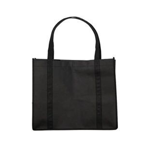 Okuna Outpost 10 Pack Black Extra Large Reusable Grocery Bags with Handles for Shopping, Small Business, Retail (15.75 x 10 x 13 In)