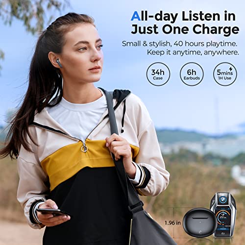 Linklike LinkPods Deep Bass Wireless Earbuds Bluetooth5.3 Earbuds with Noise Cancelling Microphone Call Clear Lightweight Wireless Earphones Hi-Fi Wireless Headphones 40H Playtime for iPhone&Android