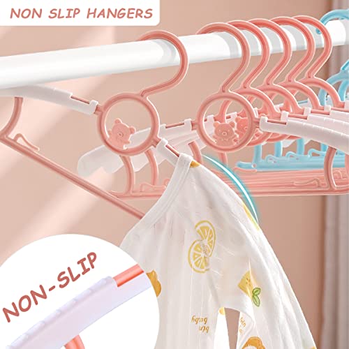 40 Pack Baby Hangers for Closet Plastic Kids Hangers Clothes Space Saving Hangers Non Slip Extendable Baby Hangers for Nursery Toddler Heavy Duty Clothing Hangers Bulk, Mixed Color