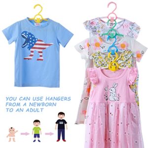 40 Pack Baby Hangers for Closet Plastic Kids Hangers Clothes Space Saving Hangers Non Slip Extendable Baby Hangers for Nursery Toddler Heavy Duty Clothing Hangers Bulk, Mixed Color
