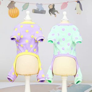 2 Pieces Dog Pajamas Dot Patterns for Puppy Clothes Holiday Festival Party Dogs Costumes Doggie Shirts Cat Outfits Dog Sweatshirt for Small Dogs Cats Boy Girl Clothes