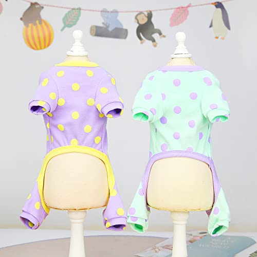 2 Pieces Dog Pajamas Dot Patterns for Puppy Clothes Holiday Festival Party Dogs Costumes Doggie Shirts Cat Outfits Dog Sweatshirt for Small Dogs Cats Boy Girl Clothes