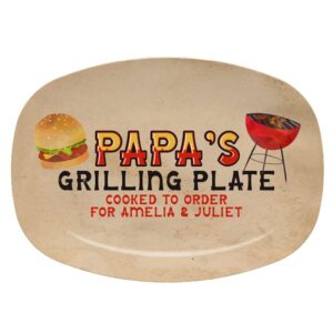 personalized barbecue grilling plate custom christmas gifts for dad custom bbq grill platter daddy's grilling plate gift ideas for grandfather serving trays serving plates for fish dish, steak
