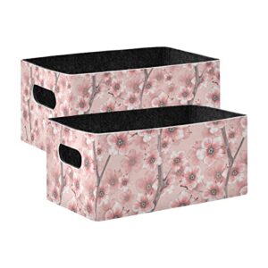 j joysay pink floral storage basket felt storage bin collapsible felt storage toy chest organizer for kids bedroom magazine