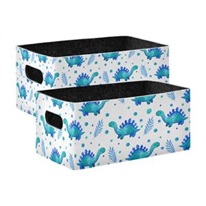 blue dinosaurs storage basket felt storage bin collapsible closet baskets convenient box organizer for kids bedroom magazine