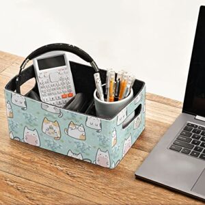 Kawaii Cute Cat Storage Basket Felt Storage Bin Collapsible Towel Storage Convenient Box Organizer for Pet Supplies Magazine