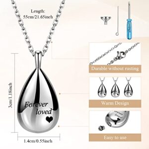 Kigeli 3 Pieces Urn Necklaces for Ashes Memorial Cremation Ashes Urn Pendant Necklace Cremation Jewelry for Ashes Urn Necklace for Ashes for Women Men