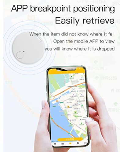 Beauty HAO Mini Dog GPS Tracking Device, No Monthly Fee App Locator, 2022 New Version Portable Bluetooth Intelligent Anti-Lost Device for Luggages/ Kid/ Pet Bluetooth Alarms (White)