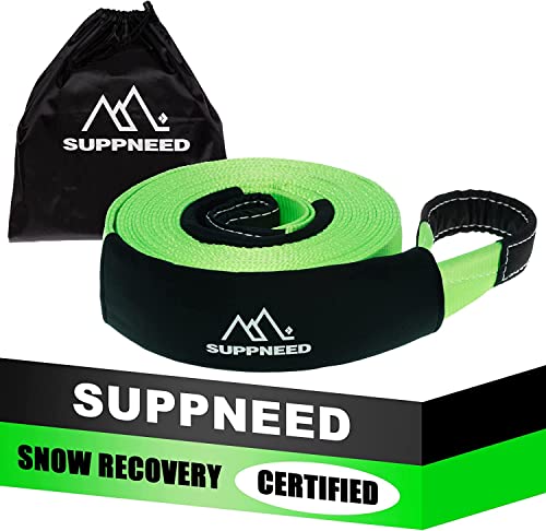 SUPPNEED Recovery Tow Strap 3" x20ft, Lab Tested 33750lbs Break Strength, Heavey Duty Tow Strap with Loop - Bonus Storage Bag, Suitable for Emergency Off-Road Jeep Vehicles and Trucks ATV UTV